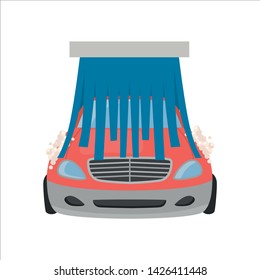Car wash process color vector icon. Flat design