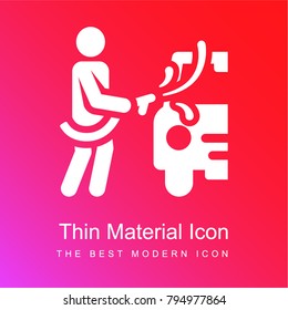 Car wash red and pink gradient material white icon minimal design