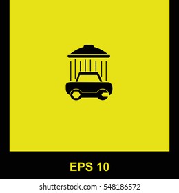 Car wash and repair vector black icon. Isolated illustration. Business picture.