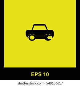 Car wash and repair vector black icon. Isolated illustration. Business picture.