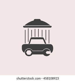 Car wash and repair web icon. Isolated illustration