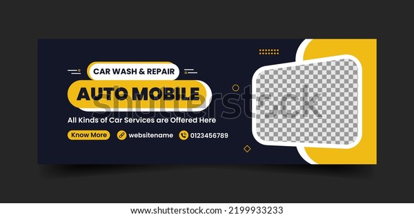 Car Wash and Repairing Auto Mobile Social\
Media Cover and Web Banner Ads\
Design