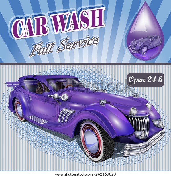Car wash retro\
poster.