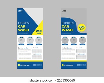 Car wash roll up banner template. graphic illustration banner design for Car Wash. cover, roll up banner, poster, print-ready