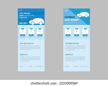 Car Wash Roll Up Banner Template Fully Editable, Car Washing Service Flyer, Poster Design Template, DL Flyer, Vector layout design with car for car wash service.
