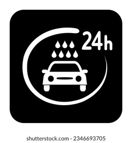 Auto waschen rund um die Uhr Symbol