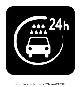 car wash round the clock icon