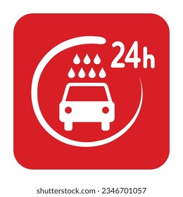 icono de lavado de coches durante todo el reloj