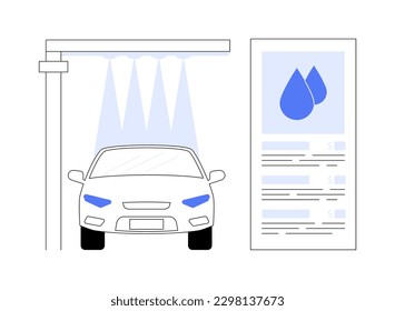 Car wash service abstract concept vector illustration. Automatic wash, vehicle cleaning market, self-serve station, 24 hours full service company, hand, interior vacuum cleaning abstract metaphor.