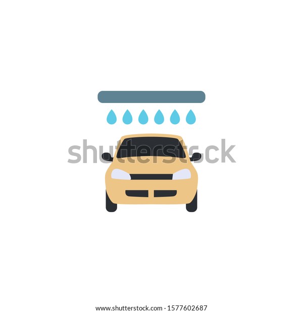 Car wash service creative icon. flat\
illustration. From Services icons collection. Isolated Car wash\
service sign on white\
background