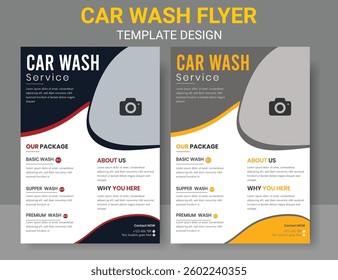 Car Wash Service Flyer Template, Auto Detailing and Car Wash Flyer Design. Professional Car Cleaning Service Flyer .Creative Car Wash Service Flyer