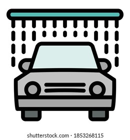 Car wash service icon. Outline car wash service vector icon for web design isolated on white background