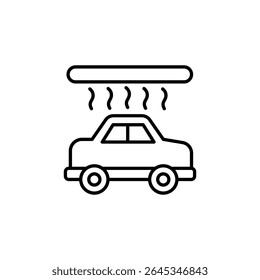 Car Wash Service Icon With Water Sprays In Minimalist Outline