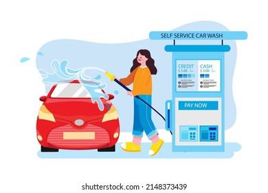 Car Wash Service Illustration concept. Flat illustration isolated on white background