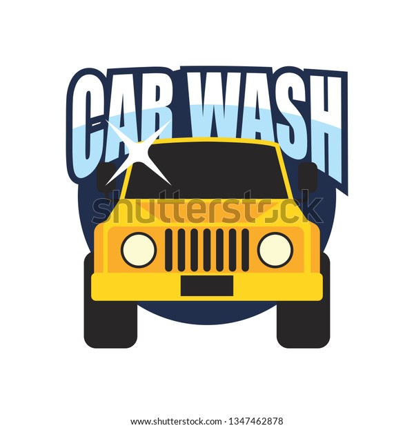 car wash service logo isolated on white\
background, vector\
illustration