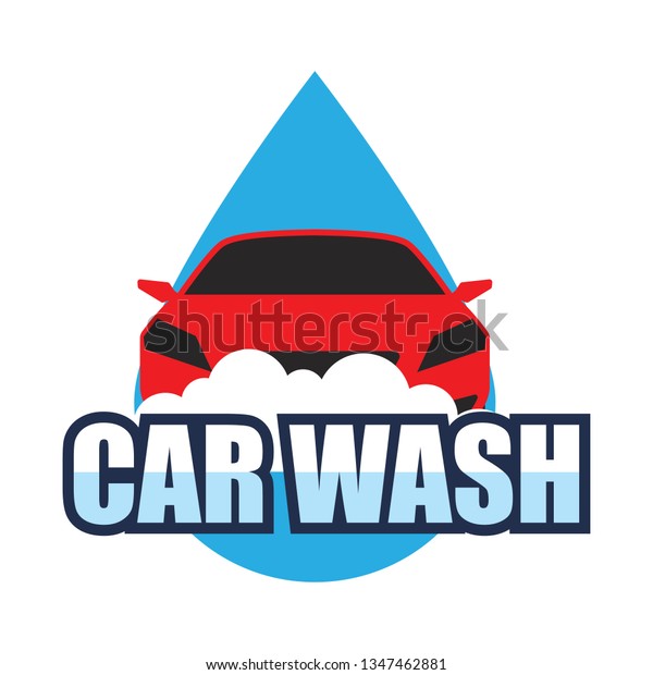 car wash service logo isolated on white
background, vector
illustration