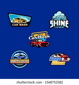 Car Wash Service Logo. Car Spa Logo Design Vector Template