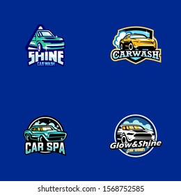 Car Wash Service Logo. Car Spa Logo Design Vector Template
