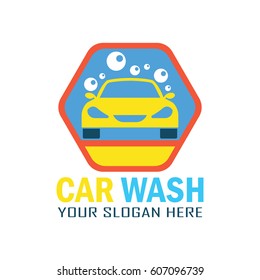 car wash service logo with text space for your slogan, vector illustration