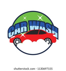 car wash service logo, vector illustration