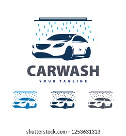 car wash service logo vector. Professional Car Wash Company or Business Logo. Logo car wash on light background.