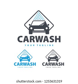car wash service logo vector. Professional Car Wash Company or Business Logo. Logo car wash on light background.