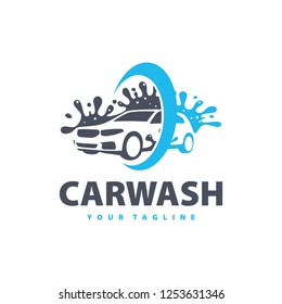 car wash service logo vector. Professional Car Wash Company or Business Logo. Logo car wash on light background.