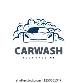 car wash service logo vector. Professional Car Wash Company or Business Logo. Logo car wash on light background.