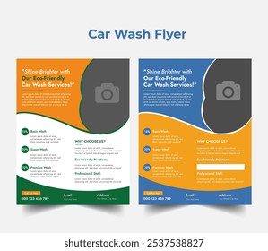 car wash service promotional poster flyer template
