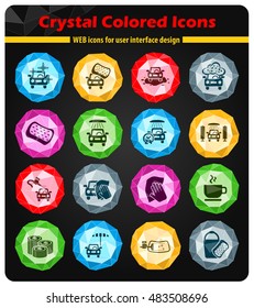 car wash service web icons for user interface design