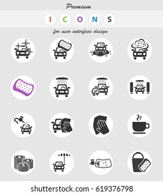 car wash service web icons for user interface design