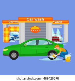 car wash services, auto cleaning with water and soap