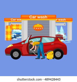 car wash services, auto cleaning with water and soap