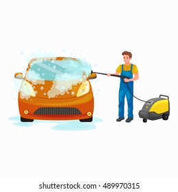 car wash services, auto cleaning with water and soap