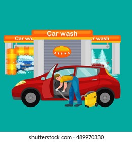 car wash services, auto cleaning with water and soap