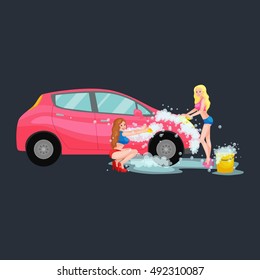 car wash services, auto cleaning with water and soap