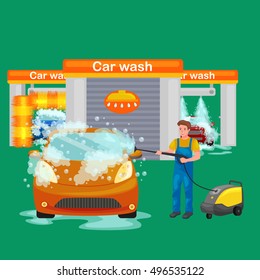 car wash services, auto cleaning with water and soap