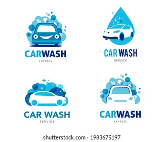 Car wash set of logos, icons and elements 