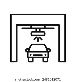 Car wash shop icon Black line art vector logo