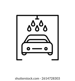 Car wash shop icon black and white vector sign