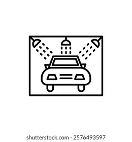 Car wash shop icon vector outline logo sign