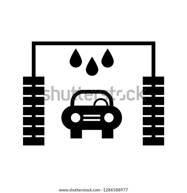 Car wash sign.\
Machine and a drop of\
water