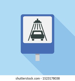 Car wash sign road icon. Flat illustration of car wash sign road vector icon for web design