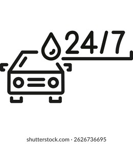 Car Wash Sign, Shiny Car Icon