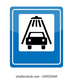 Car wash sign. Vector