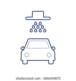 Car wash sign. Vector. Flat style black icon on white.