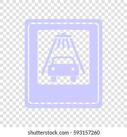 Car wash sign. Vector. Periwinkle icon on transparent background.