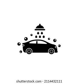 Ilustración simple del vector de icono plano de lavado de coches. Vector de icono de lavado de coches