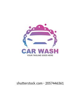 Car wash simple flat logo vector