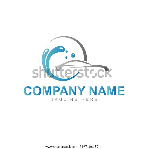 Car wash Simple Logo with illustration of a car\
splashed with water